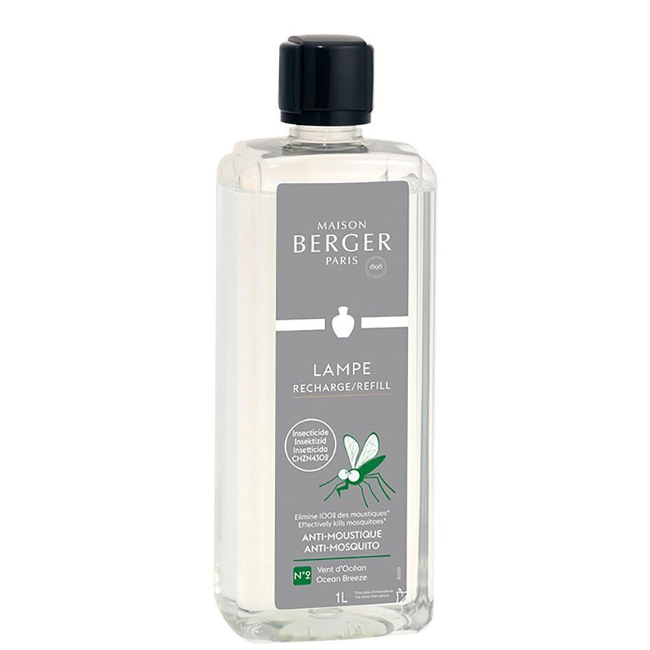 Anti-Mücken-Nachfüller 1 Liter Transparente Maison Berger Paris Nachfüllflasche mit schwarzem Verschluss
