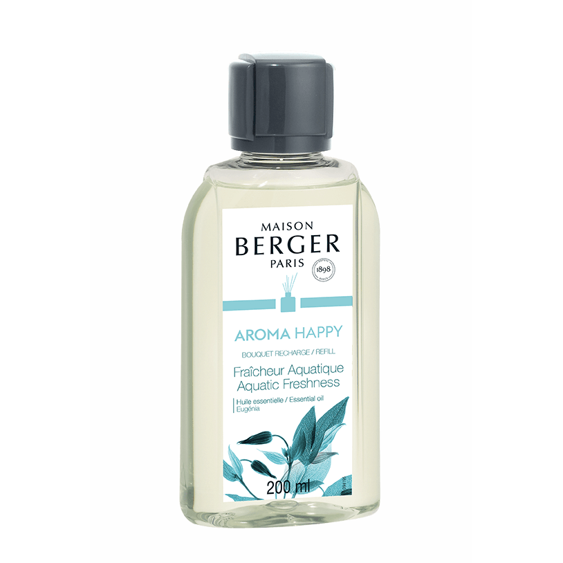 Aroma Happy Nachfüller freigestellt Freigestellte Flasche Maison Berger Aroma Happy mit 200 ml