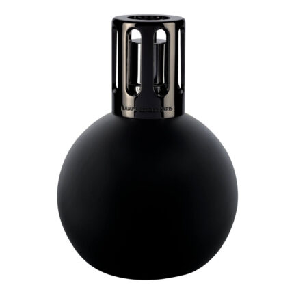 Schwarze runde Lampe Berger Boule mit sichtbarer Gitterkappe