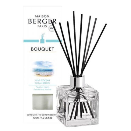 Glasdiffuser mit Duftstäbchen und Verpackung von Maison Berger Paris