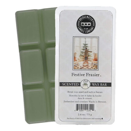 Verpackter Festive Frasier Wax Bar mit sichtbarem grünem Wachsriegel