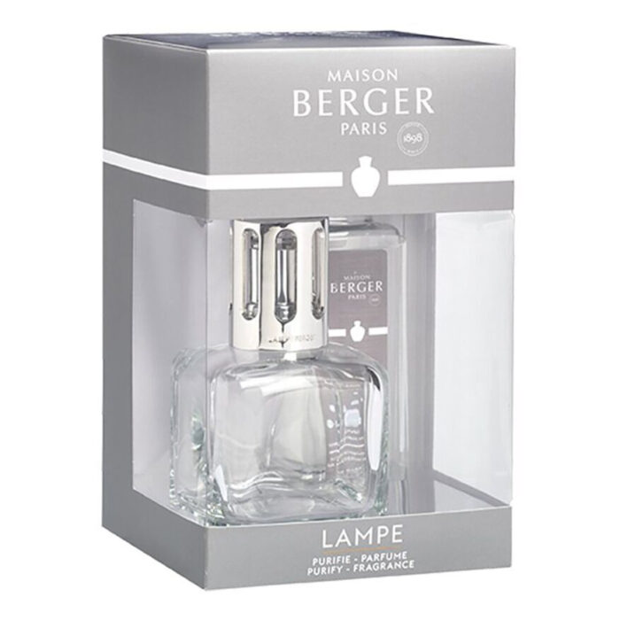 Maison Berger Lampe in geöffneter grauer Produktverpackung