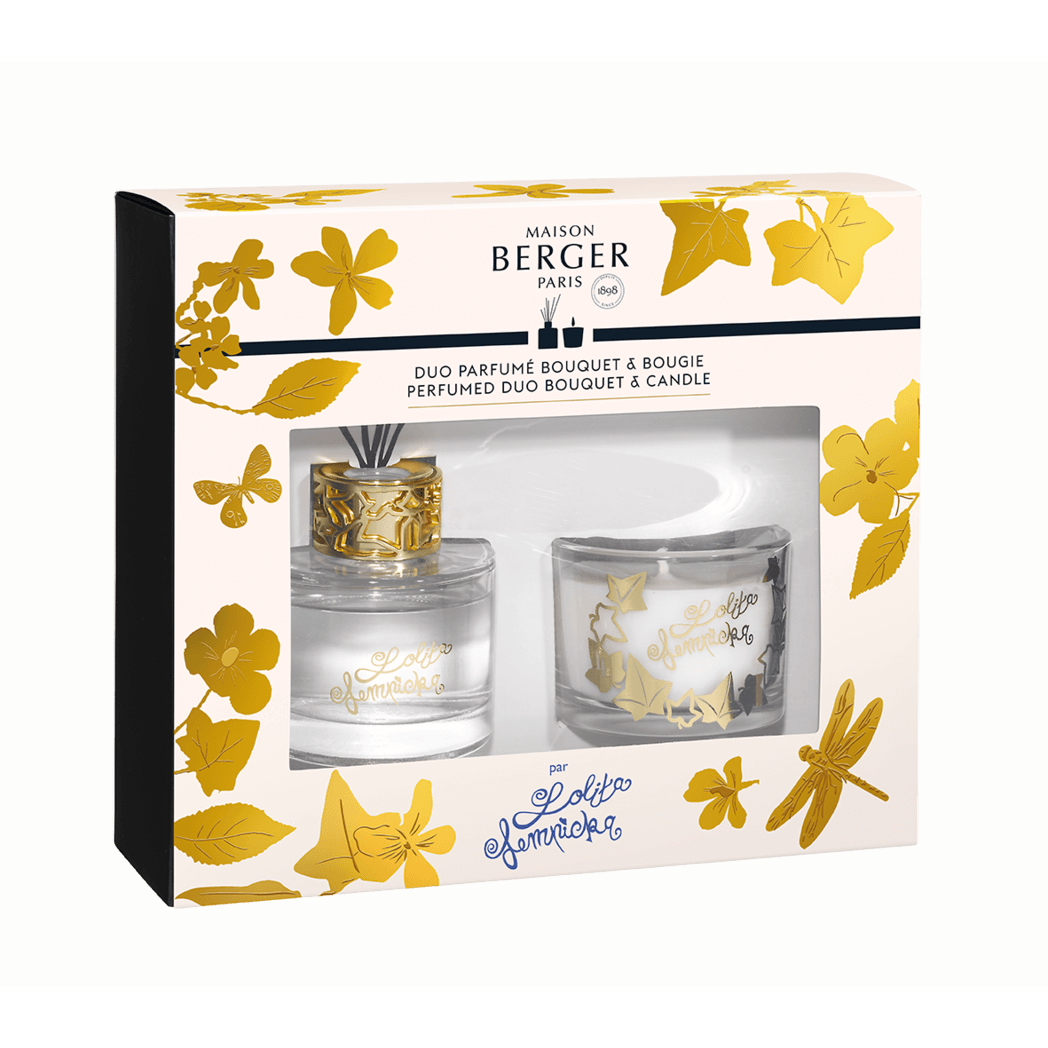 Verpackung des Duftduos Verpackung mit Diffuser und Duftkerze von Maison Berger Paris