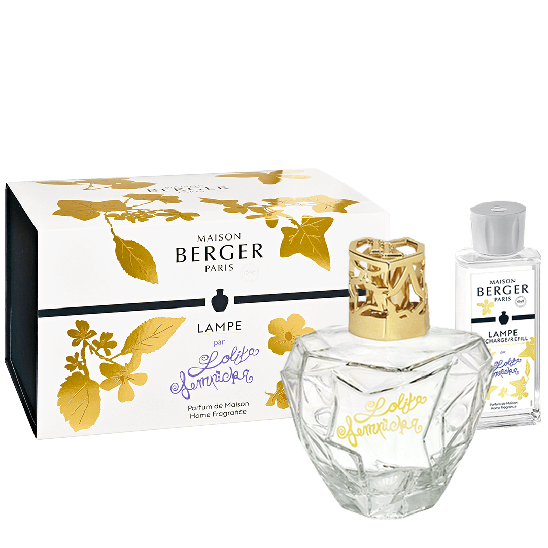 Lolita Lempicka Lampe mit Nachfüllflasche Lampe mit goldener Kappe, Verpackung und Nachfüllflasche von Maison Berger Paris