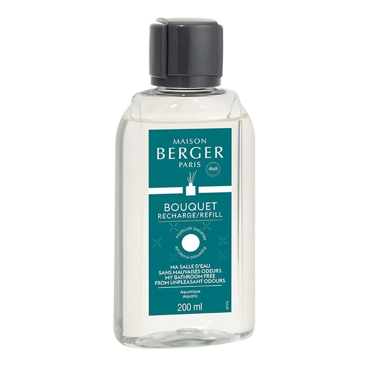 Bouquet Refill Nachfüllflasche Maison Berger Bouquet Refill Flasche mit Etikett und schwarzem Verschluss