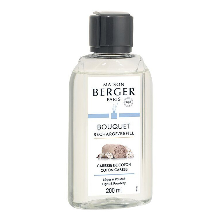 Baumwollblüte Raumduft-Nachfüller Flakon mit Maison Berger Paris Bouquet Nachfüller Caresse de Coton, 200 ml