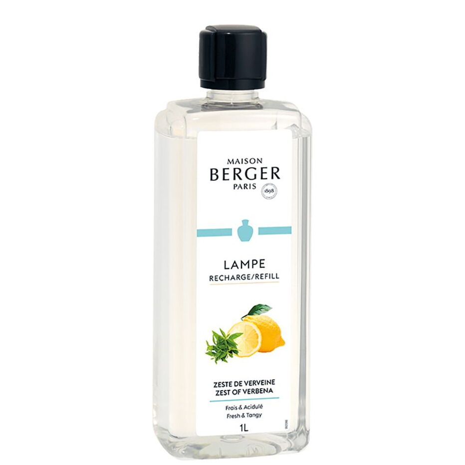 Zitronen-Verbene Nachfüller 1 Liter Transparente Nachfüllerflasche mit Etikett Zeste de Verveine und 1L