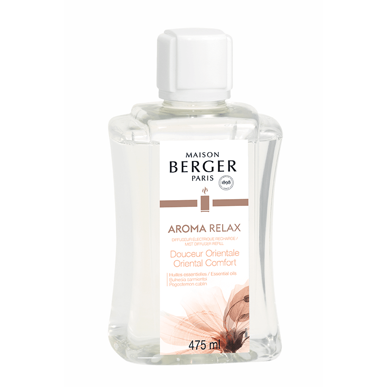 Aroma Relax Nachfüller freigestellt Freigestellte Flasche Maison Berger Paris Aroma Relax mit 475 ml