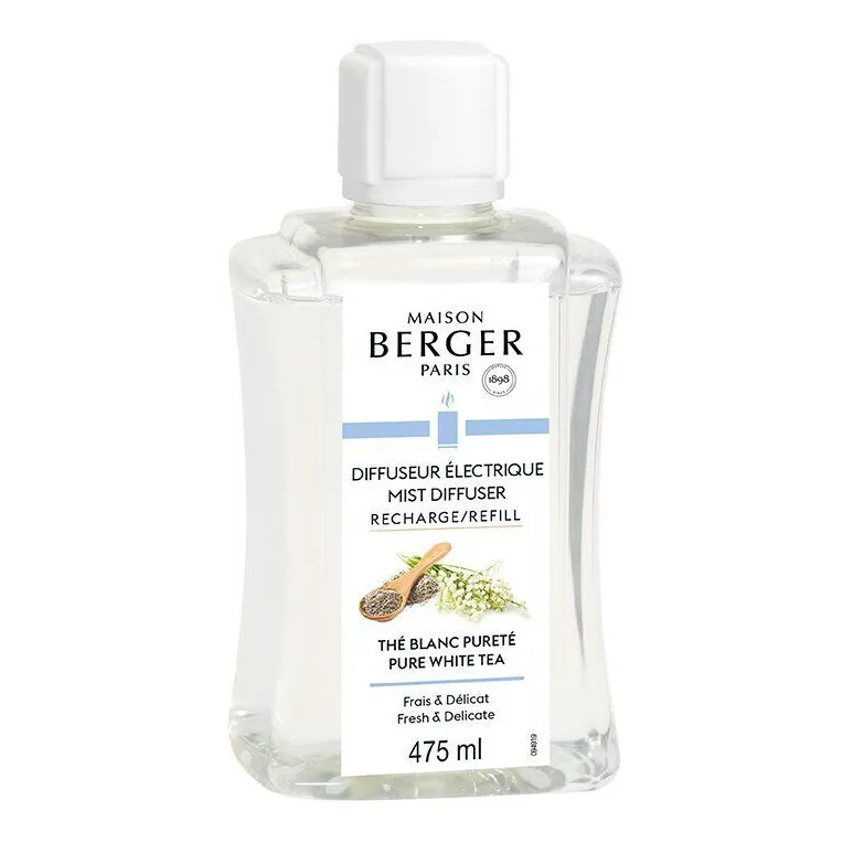 Weißtee-Nachfüller 475 ml Flasche Maison Berger Weißtee-Nachfüller mit Etikett und weißem Verschluss