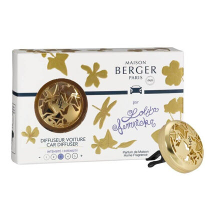 Verpackung und goldfarbener Autodiffusor von Maison Berger Paris
