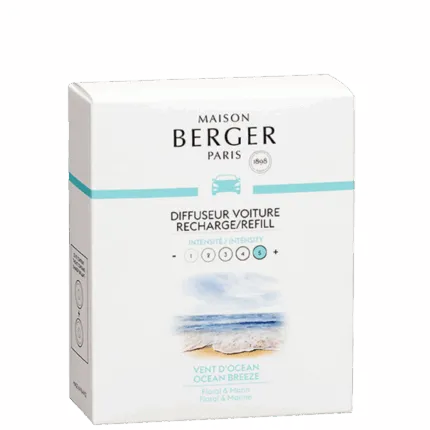 Packung Maison Berger Paris Autoduft-Nachfüller mit Ozeanbrise-Motiv