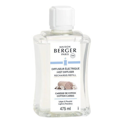 Transparente Nachfüllflasche mit Etikett Cotton Caress und 475 ml Inhalt