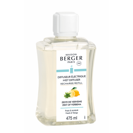 Transparenter Maison Berger Nachfüller mit weißem Verschluss