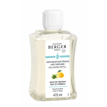 Transparenter Maison Berger Nachfüller mit weißem Verschluss