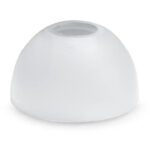 Weißer Lampenschirm mit runder Öffnung von oben