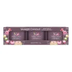 Verpackung mit drei Yankee Candle Berry Mochi Glasvotivkerzen