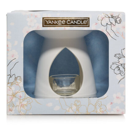 Verpacktes Yankee Candle Geschenkset mit Wachsmelter und Glasschälchen