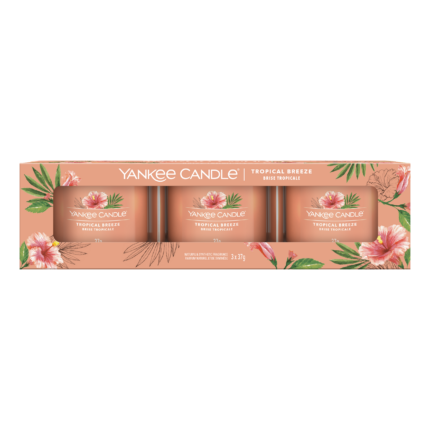 Tropical Breeze Dreierpack mit drei Yankee Candle Glasvotivkerzen