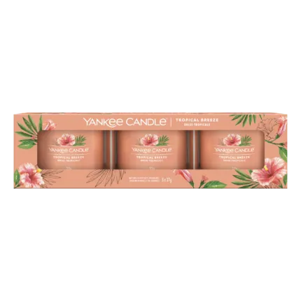 Tropical Breeze Dreierpack mit drei Yankee Candle Glasvotivkerzen