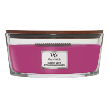WoodWick Duftkerze Wild Berry & Beets im Glas mit Holzdeckel