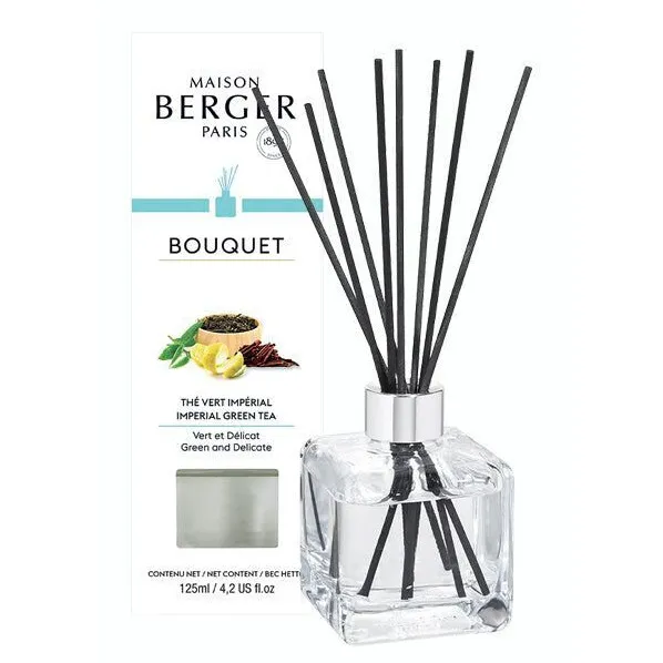 Bouquet Grüner Tee Diffuser Transparenter Maison Berger Paris Raumduft-Diffuser mit Verpackung und schwarzen Duftstäbchen