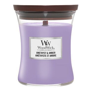 Lila Amethyst-&-Amber-Kerze im Glas mit Deckel