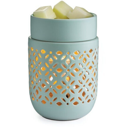 Soft Mint Duftlampe mit Wachswürfeln und dekorativem Lochmuster