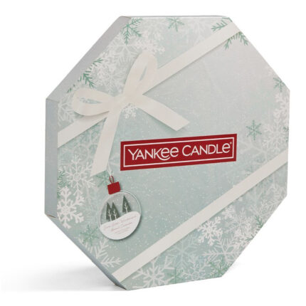 Yankee Candle Adventskalender Verpackung mit Schneeflockenmotiv