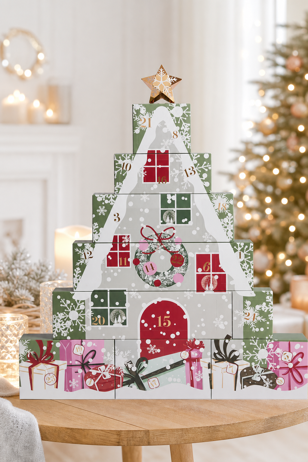 Adventskalender Turm 2022 in einer stimmungsvollen Anwendungsszene