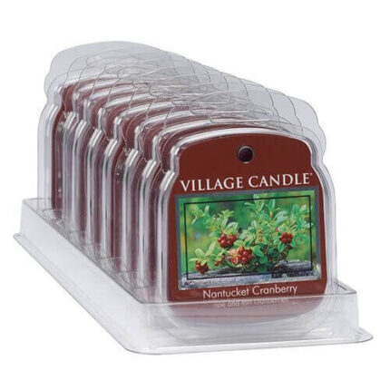 Mehrere Village Candle Nantucket Cranberry Duftwachse in transparenter Verpackung