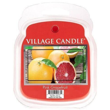 Vorderseite eines Village Candle Pink Grapefruit Duftwachses