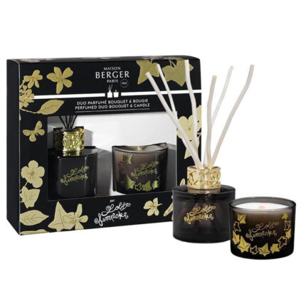 Maison Berger Set mit schwarzem Diffuser, Duftkerze und Geschenkverpackung