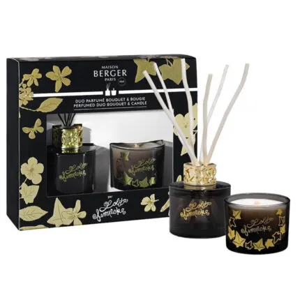 Maison Berger Set mit schwarzem Diffuser, Duftkerze und Geschenkverpackung