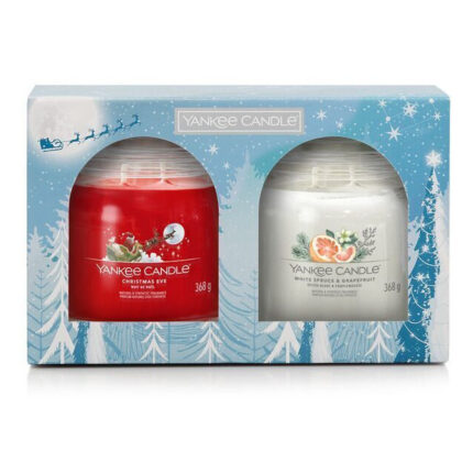 Yankee Candle Geschenkset mit zwei Kerzengläsern in winterlicher Verpackung