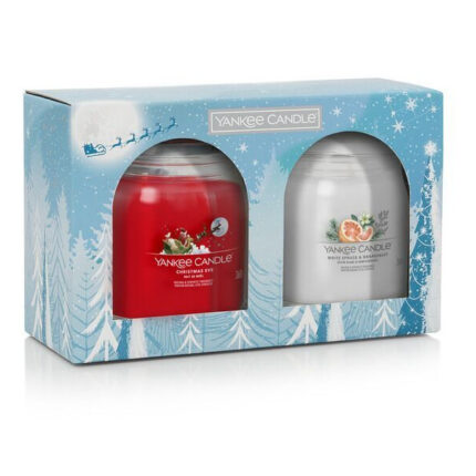 Yankee Candle Geschenkset mit zwei Kerzen und Weihnachtsmotiv