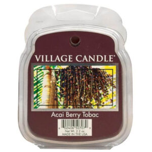 Village Candle Acai Berry Tobac Wax-Melt-Packung mit Produktetikett