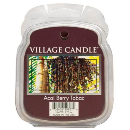 Village Candle Acai Berry Tobac Wax-Melt-Packung mit Produktetikett