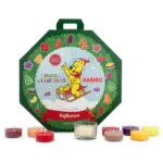 Haribo Adventskalender mit 24 Teelichtern und buntem Weihnachtsmotiv
