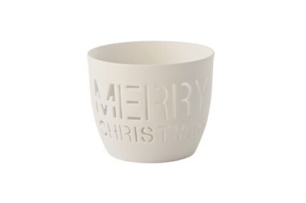 Agra Windlicht Porzellan weiß Merry Christmas – Produktansicht