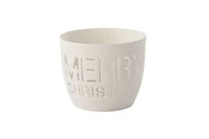 Agra Windlicht Porzellan weiß Merry Christmas – Produktansicht