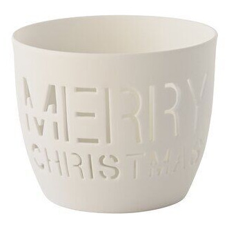Agra Windlicht Porzellan weiß Merry Christmas – Hauptansicht