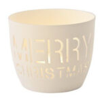 Agra Windlicht Porzellan weiß Merry Christmas – Produktansicht