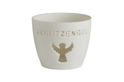 Agra Windlicht Porzellan weiß Schutzengel – Produktansicht
