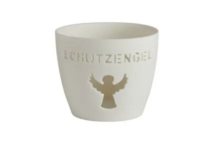 Agra Windlicht Porzellan weiß Schutzengel – Produktansicht