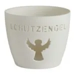 Agra Windlicht Porzellan weiß Schutzengel – Hauptansicht