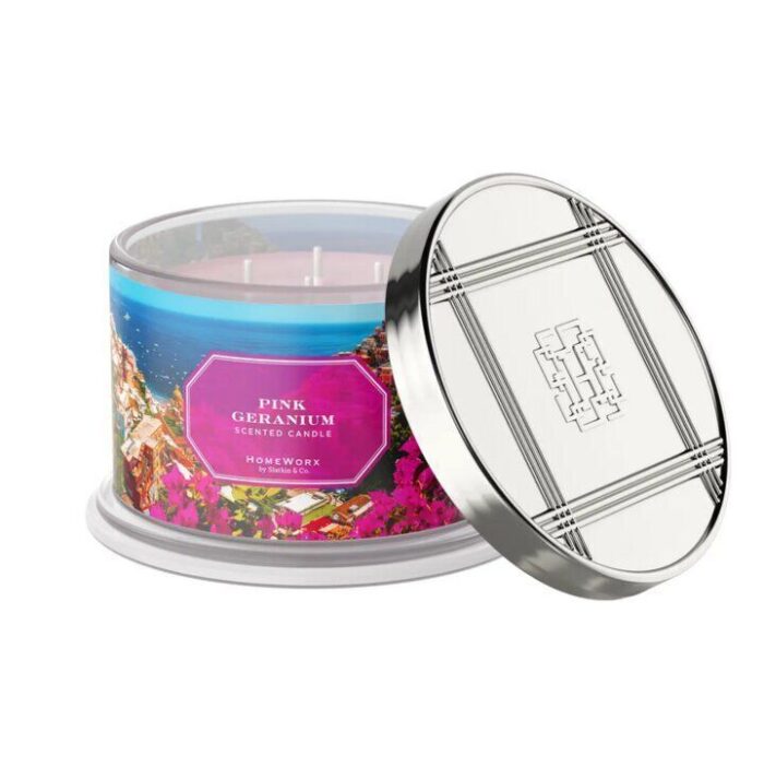 Amalfi Pink Geranium 510g (4-Docht) – Produktansicht