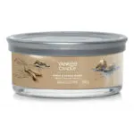 Yankee Candle Amber & Sandalwood Duftkerze im Glas mit silberfarbenem Deckel