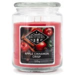 Rote Candle Brothers Duftkerze im Glas mit Etikett Apple Cinnamon Crisp