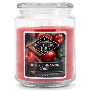 Rote Candle Brothers Duftkerze im Glas mit zwei sichtbaren Dochten