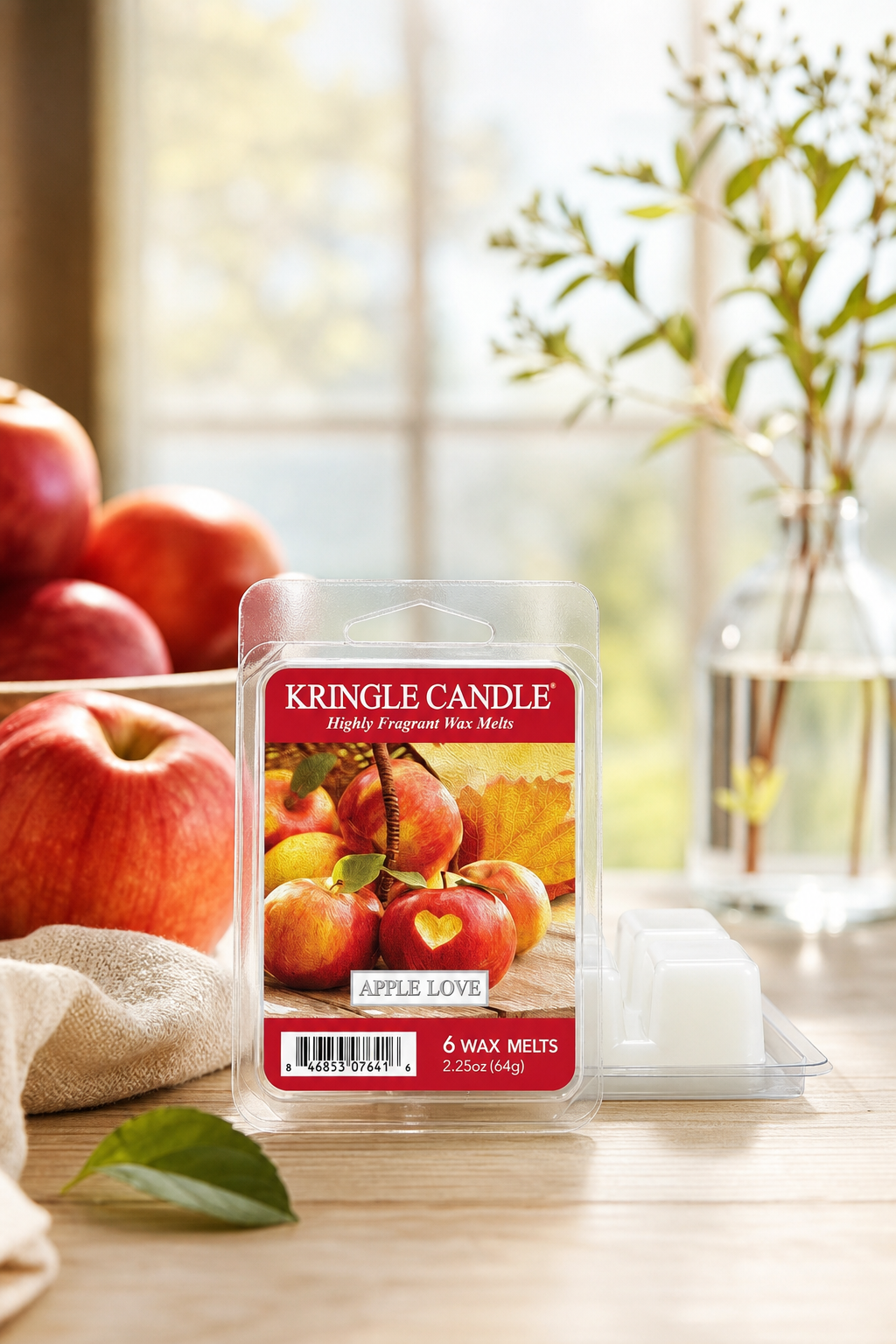 Apple Love Wax Melts 64g in einer stimmungsvollen Anwendungsszene
